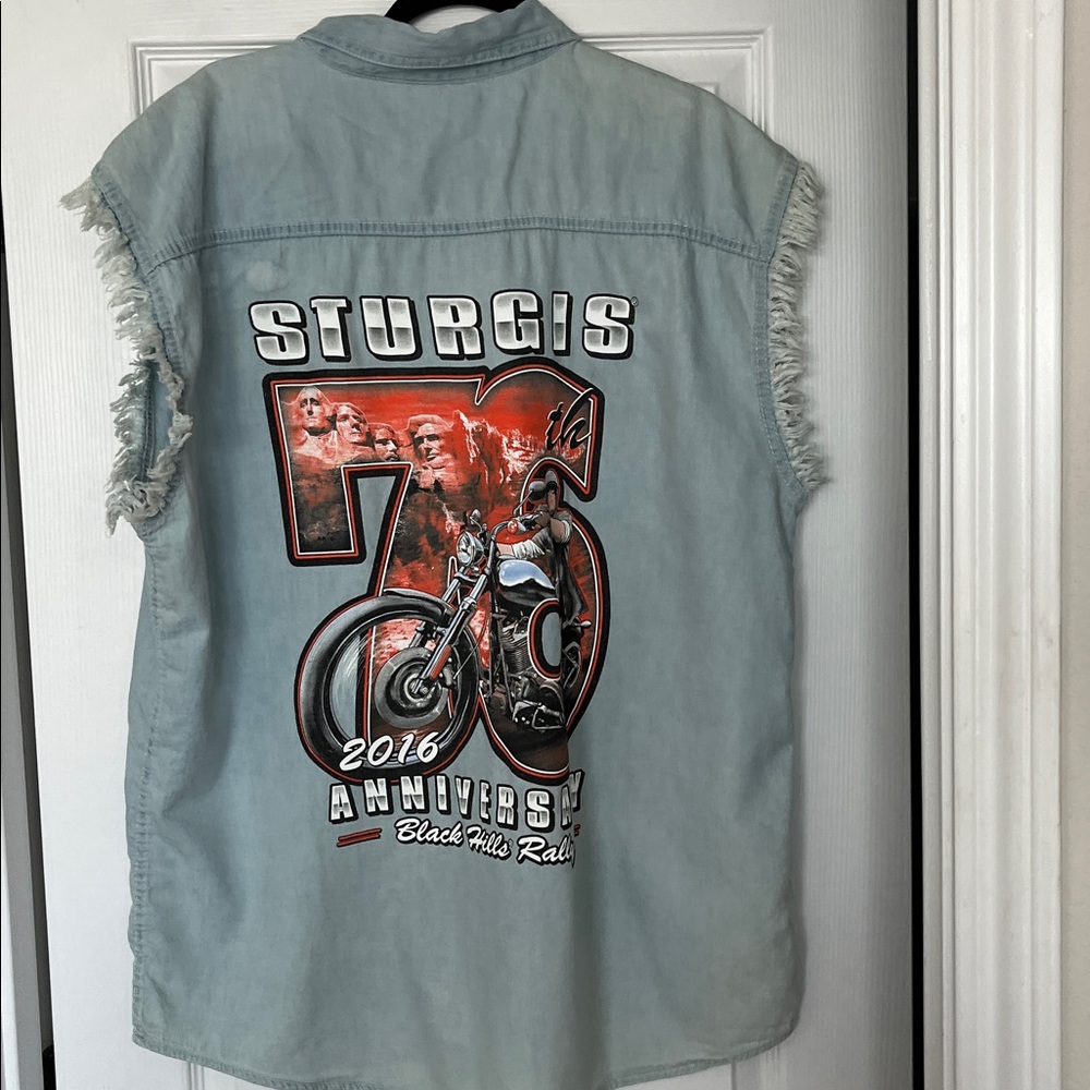 Men's Sleeveless Denim Shirt - Blue